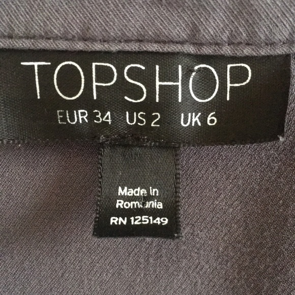 Topshop Dark Gray Mini Dress - Picture 7 of 9